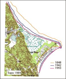 Historic shorelines of Cove Point