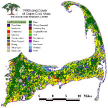 Map showing 1990 Cape Cod land cover