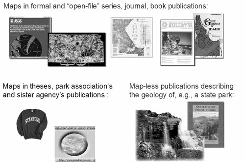 Bibliographic records in the Geoscience Map Catalog are drawn from a diverse group of more than 270 publishers. For a more complete explanation, contact Dave Soller at dsoller@usgs.gov.