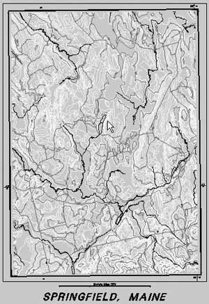Topographic 
      basemap created for Springfield, Maine (E00 Format) imported 
      into CARIS GEMM 4.