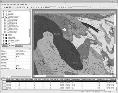 Screen-view of Carta for Geology