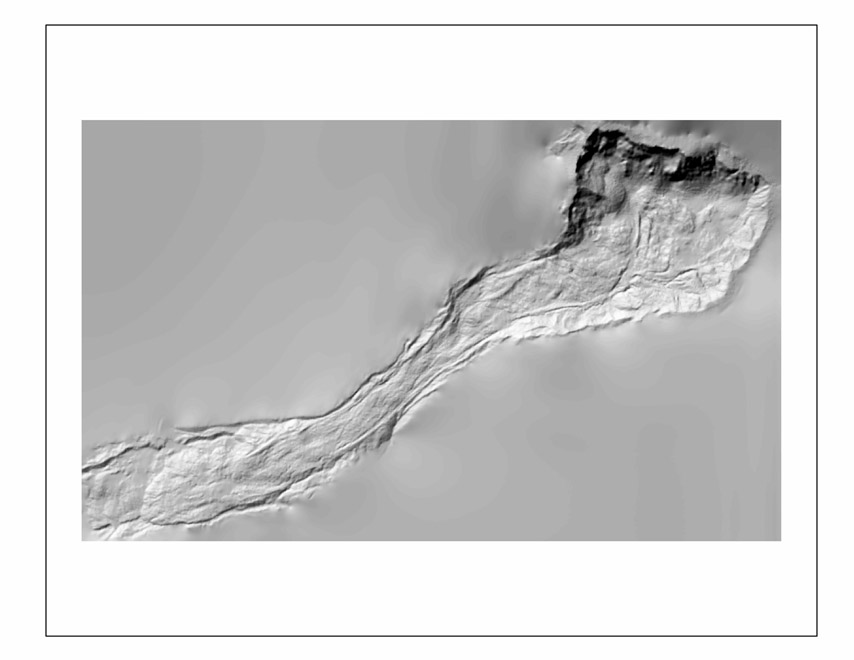 Landslide contour data shown here as shaded relief