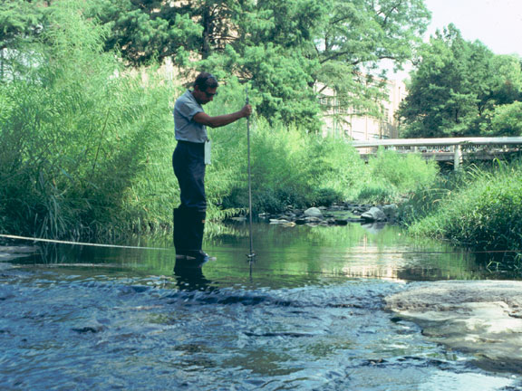 Figure 1: USGS Photo 1 - Streamflow measurement made by wading.