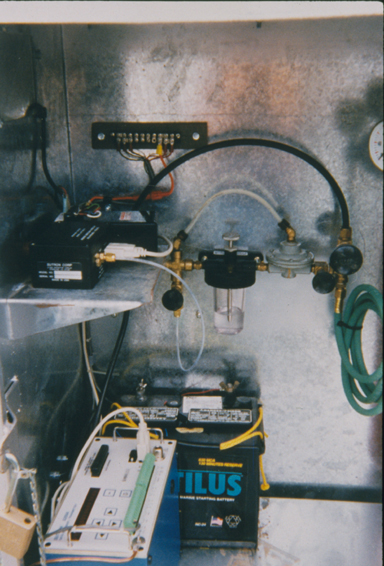 Figure 10: USGS Photo 10 - Typical pressure transducer system and data logger used for sensing and recording stream-stage data.