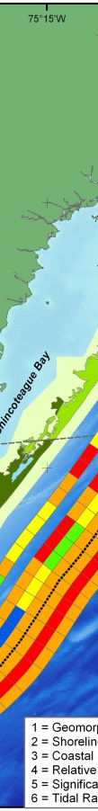 Figure 5. Relative Coastal Vulnerability for Assateague Island National Seashore. 