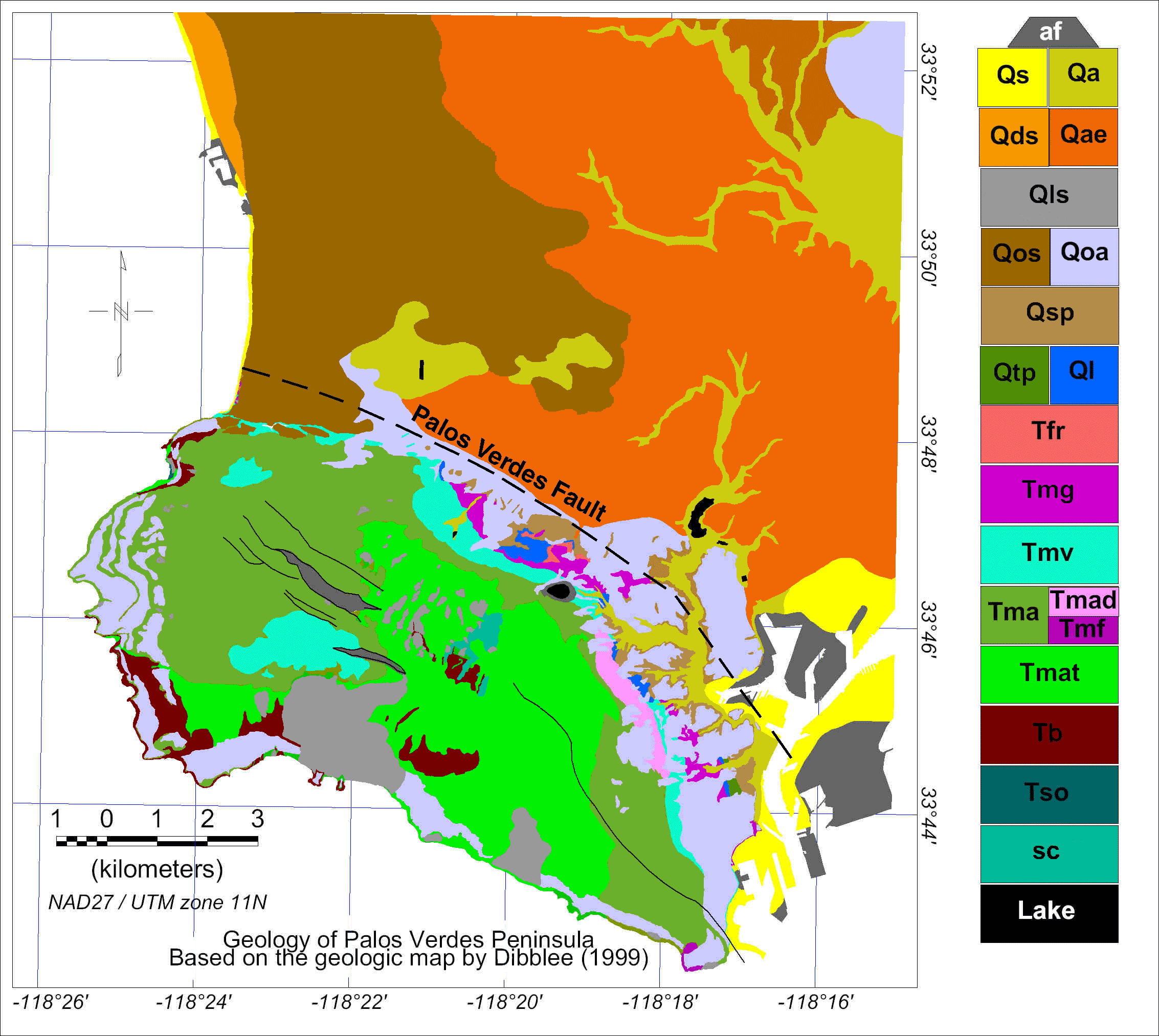 Image of geology based on map by Dibblee (1999)