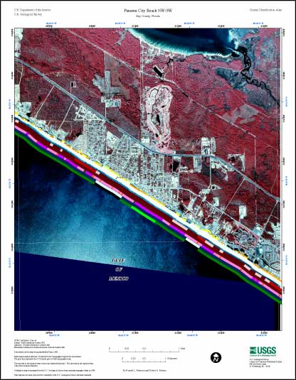 Coastal classification map for Panama City Beach NW/SW.