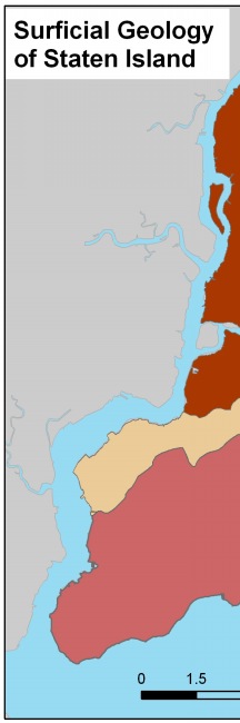 Figure 2.   Surficial geology map for Staten Island.
