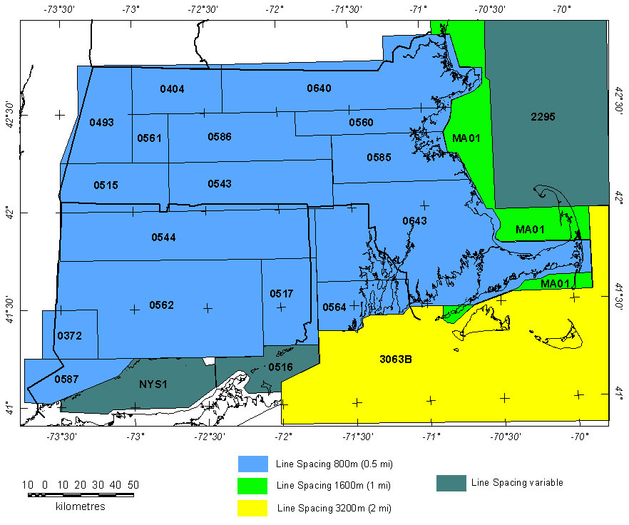 Southern New England Aeromagnetic Survey Index Map