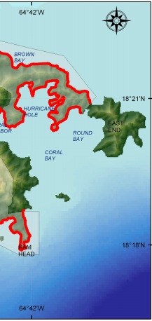 Figure 10. Mean Tidal Range for Virgin Islands National Park. 