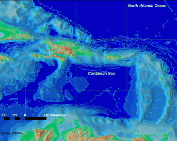 bathy_1000m - 1000m Bathymetry Contours Derived from ETOPO2 Global 2' Elevations.