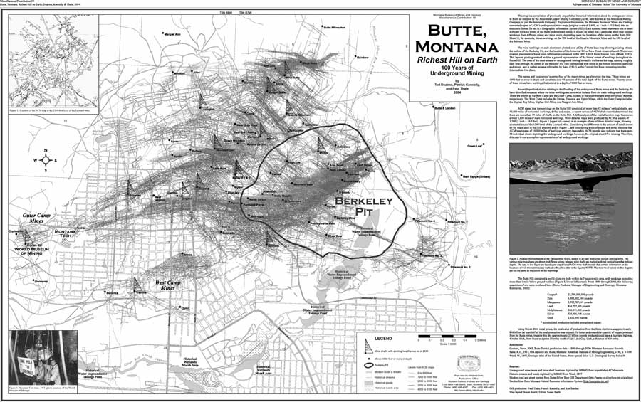 Map 2, Butte, Montana, Richest Hill on Earth. For a more detailed explanation, contact Susan Smith at ssmith@mtech.edu.