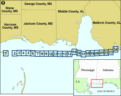 Index Map for Coastal Classification Maps - Perdido Pass to Cat Island.