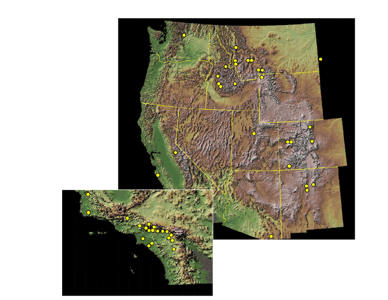 Figure 1. Fires located in the western U.S.