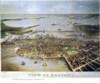 Figure 1.2. View of Boston and Boston Harbor in 1870, depicting the concentration of dwellings 6 years prior to development of the first centralized sewer system.