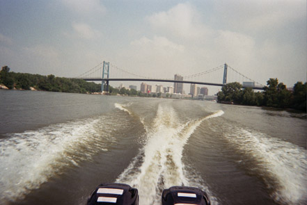 Photograph showing Maumee River and downtown Toledo, upstream from mouth betwenn sampling sites M6 and M7.