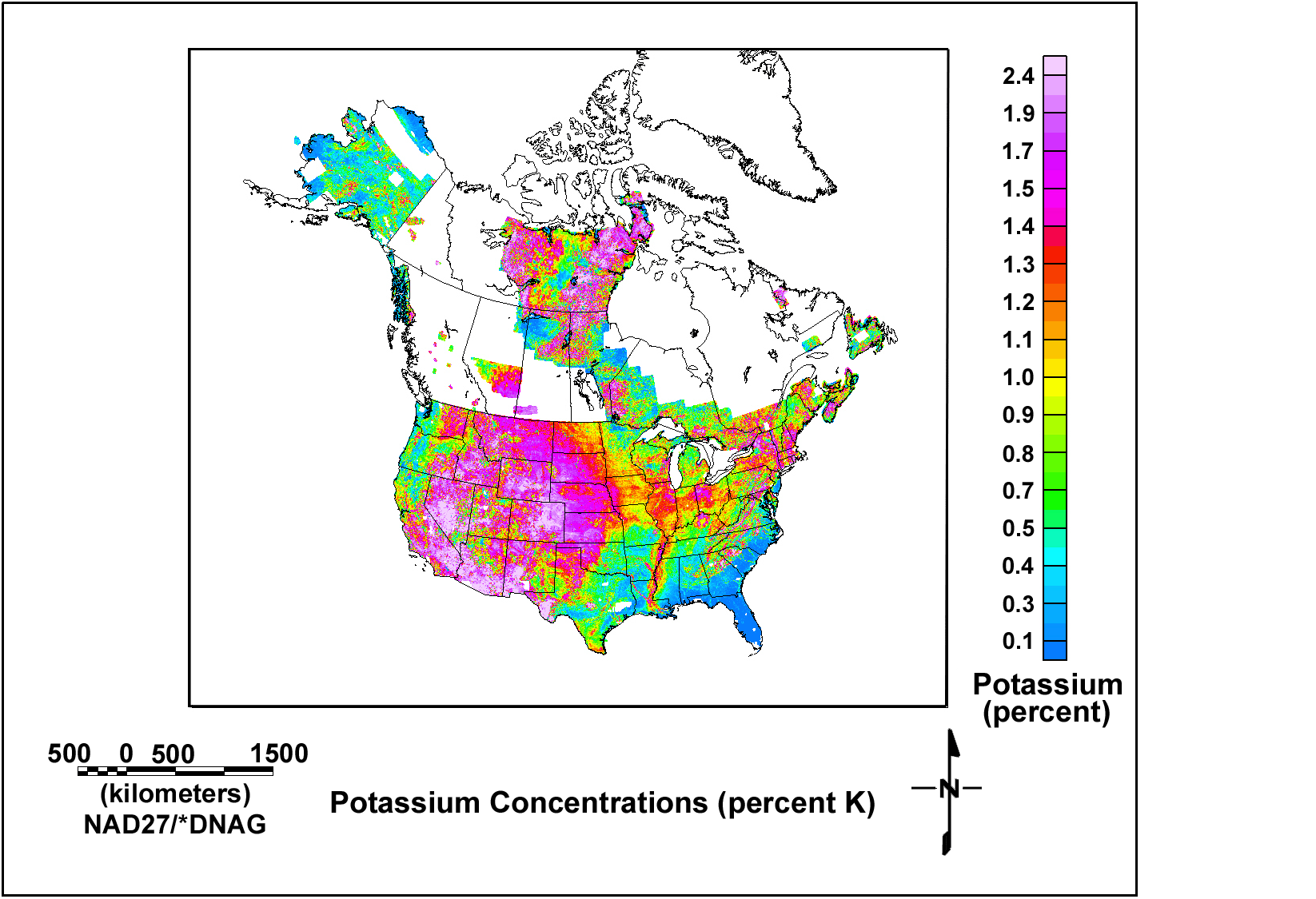 Image of map of potassium concentrations.