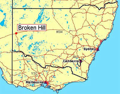  Location of Broken Hill, western New South Wales, Australia