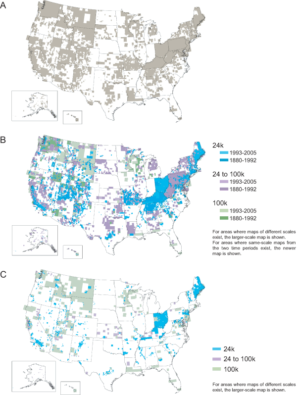 Index maps provided to the NCGMP and AASG, in partial fulfillment of the OMB request for performance metrics