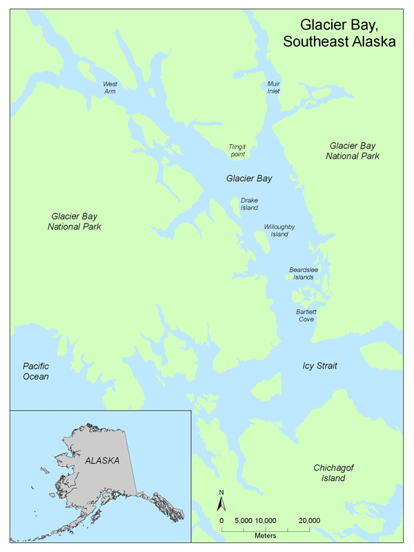 igure 1. Figure 1. Location map of Glacier Bay National Park and Preserve, southeast Alaska