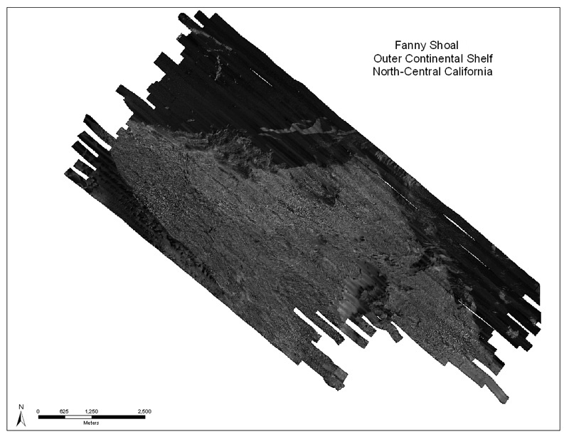 Figure 3. Sidescan map of Fanny Shoals, outer Continental Shelf of North-Central California.