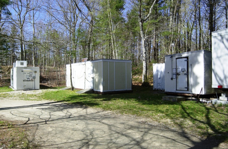 View of storage van locations on the Quissett Campus, Woods Hole.
