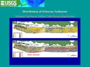 Slide 15. Distribution of Holocene sediments along southern Long Island, and paleobarrier island system.