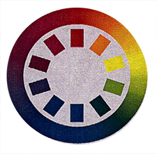 Image of color wheel displaying different hues.