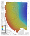 Figure 3.3.Map showing shaded-relief topography of seafloor offshore of northeastern Massachusetts between Cape Ann and Salisbury Beach. Coloring and bathymetric contours represent depths in meters, relative to the local mean lower low water (MLLW) datum.