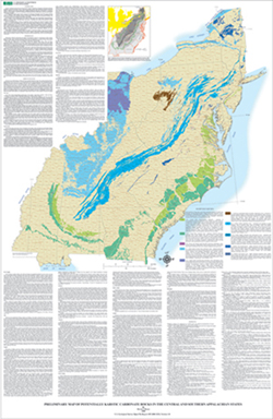 Thumbnail image of the Appalachian karst map