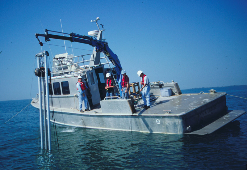 Figure 6, photo of instrument being deployed from a research vessel
