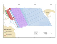 Thumbnail image of Figure 7, a map showing tracklines for seismic data.