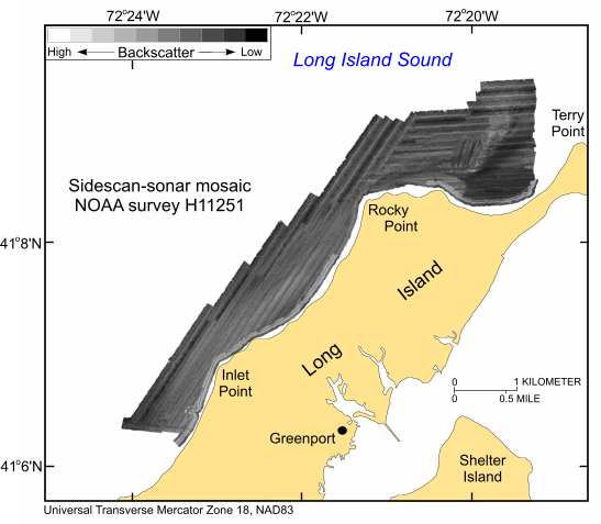 Figure 24. A map showing sidescan-sonar imagery in the study area.