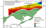 Thumbnail image of figure 12 and link to larger figure. A map showing the bathymetry of the study area.