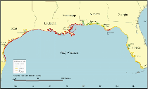 Thumbnail image of figure 1, map of the Coastal Vulnerability Index, and link to larger figure. 