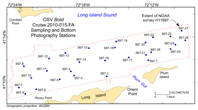 Figure 7. A map of the locations of stations in the study area.