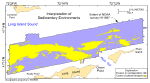 Thumbnail image of figure 24 and link to larger figure. A map of sedimentary environments in the study area.