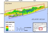 Thumbnail image for figure 8, map showing the location of three primary types of submarine groundwater discharge environmnets in Great South Bay, and link to larger image.