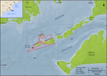Thumbnail image of figure 1, location map of the western Elizabeth Islands, Massachusetts survey area (outlined in red). 