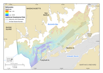 Thumbnail image of Figure 8, a map showing the coverage of additional geophyscial data adjacent to the Buzzards Bay survey area.