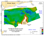 Thumbnail image of figure 17 and link to larger figure. A map of the bathymetry in the study area.