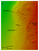 Thumbnail image of figure 20 and link to larger figure. An image showing the sea floor on the western side of Block Island.