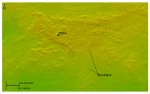 Thumbnail image of figure 22 and link to larger figure. An image of the bouldery sea floor near Point Judith.