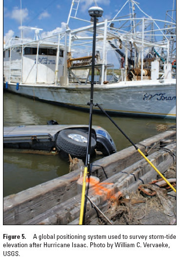 A global positioning system used to survey storm-tide elevation after Hurricane Isaac..