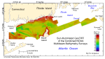 Thumbnail image of figure 9 and link to larger figure. Map of the bathymetry of the study area.