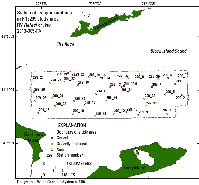 Figure 22. Location map of sediment samples in the study area.