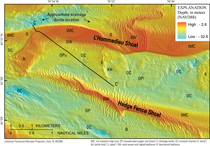 Thumbnail image for Figure 21, detailed map of Nantucket Sound sea floor in the vicinity of L'Hommedieu and Hedge Fence Shoals.