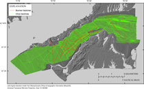Thumbnail image for Figure 5, Map showing tracklines of chirp and boomer seismic-reflection profiles used to interpret surficial geology and shallow stratigraphy, and link to larger image.