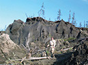 Figure 6-2.–Ground photograph of massive ice wedge and thawing of permafrost along the bank of the Kolyma River, Siberia, Russia. Photograph provided by Vladimir
Romanovsky, Geophysical Institute, University of Alaska Fairbanks.