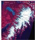 Figure 7.—Ice field. Landsat 7 ETM+ image of the Harding Icefield, Alaska (for an extended caption see Chapter K of “Satellite Image Atlas of Glaciers of the World,” p. K338, fig. 312). 